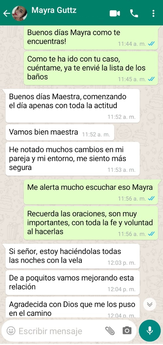 Testimonio Mayra G. - Retorno de pareja